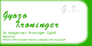 gyozo kroninger business card
